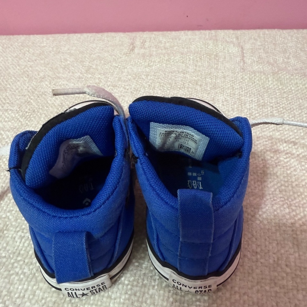 Converse Chuck Taylor All Star Mid Hi Top Sneakers Infant Boys Size 5 Blue/Black - Picture 4 of 8